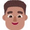 Man- Medium Skin Tone- Curly Hair emoji on Microsoft